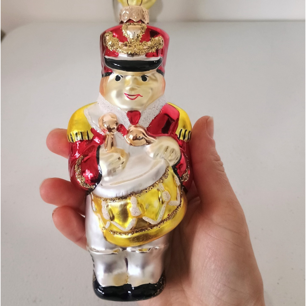 Vintage Set Of Polish Poland Blown Glass Christmas Ornaments Drummer Boys - Picture 4 of 10